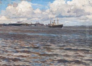 Steamship by Friedrich Kallmorgen