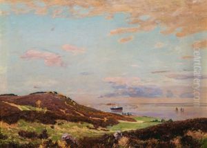 View On The Elbe by Friedrich Kallmorgen