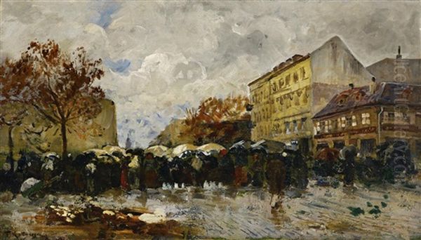 Markt Bei Regenwetter - view 1