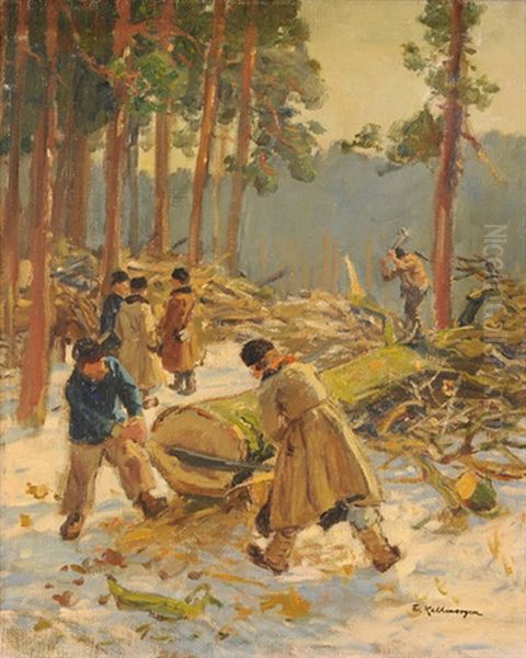Holzfaller Bei Der Arbeit - view 1