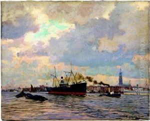 Hamburger Hafen by Friedrich Kallmorgen