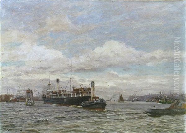 Dampfer Mit Schlepper - view 1