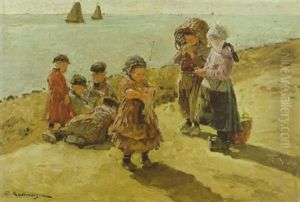 Fischerkinder - Volendam by Friedrich Kallmorgen