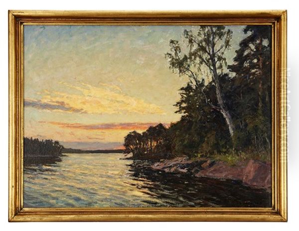 Skargardslandskap Med Nedgaende Sol - view 1