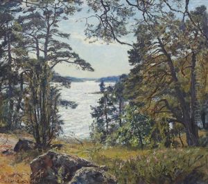 Landskap I Middagsbelysning by Gottfrid Kallstenius