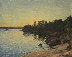 Skargardsvik Med Klipphallar Och Trad by Gottfrid Kallstenius