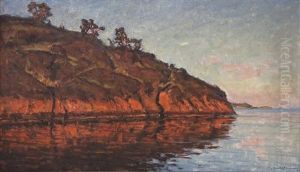 Skargardslandskap Med Solbelyst Klippa Och Tallar by Gottfrid Kallstenius