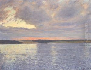 Insjolandskap I Skymningsljus by Gottfrid Kallstenius