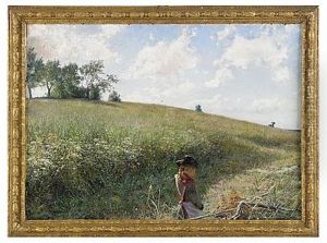 Flicka Pa Sommarang by Gottfrid Kallstenius