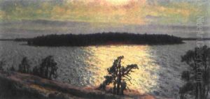 Beslojad Kvallsol - Motiv Fran Djupsundet, Loftahammar by Gottfrid Kallstenius