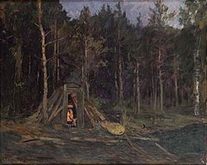 Afton Vid Kolarekoja by Gottfrid Kallstenius
