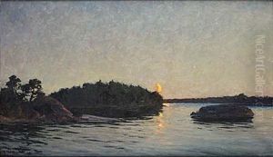 Solnedgang Vid Insjo Solnedgang Vid Insjo