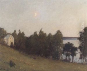 Sommarnatt - Stjolandskap Med Hus by Gottfrid Kallstenius