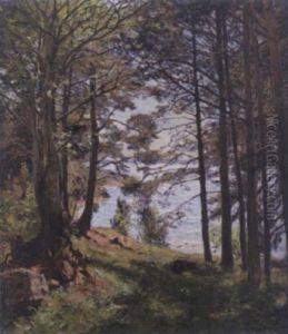 Solglitter Genom Traden - Skardslandskap by Gottfrid Kallstenius