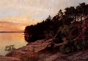 Solbelyst Skargardslandskap by Gottfrid Kallstenius
