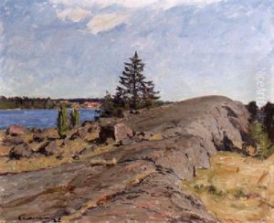 Skargardsklippor I Sommarsol by Gottfrid Kallstenius
