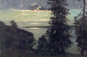 Skargardslandskap I Aftonljus by Gottfrid Kallstenius