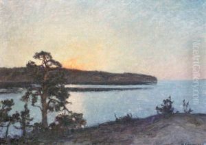 Skargardslandskap I Solnedgang by Gottfrid Kallstenius
