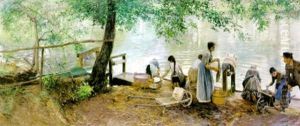 Tvatterskor I Grez Sur Loing by Gottfrid Kallstenius