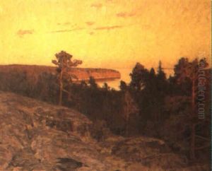 Skargardsvik I Kvallsol by Gottfrid Kallstenius