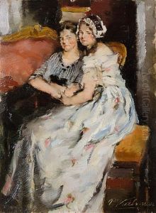 Zwei Junge Frauen Auf Dem Sofa by Peter Kalman