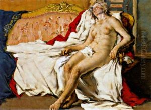 Liegender Akt Auf Einem Diwan by Peter Kalman