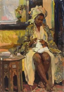 Sitzende Frau by Naci Kalmukoglu