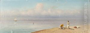 On The Beach by Grigory Odissevich Kalmikov