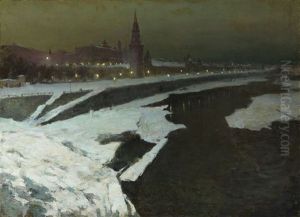 The Kremlin By Night by Ivan Leonardovich Kalmykov
