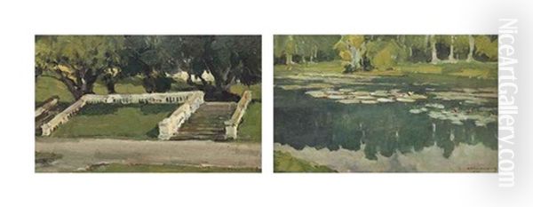 Study Of Water Lilies; And Study Of Garden Steps - view 1