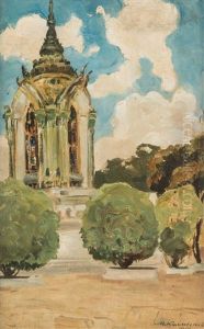 View Of The Temple by Ivan Leonardovich Kalmykov