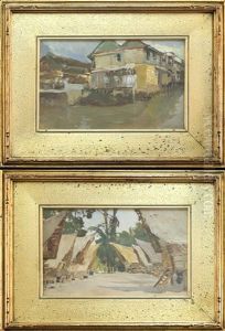 Thailand Village Scenes (pair) by Ivan Leonardovich Kalmykov