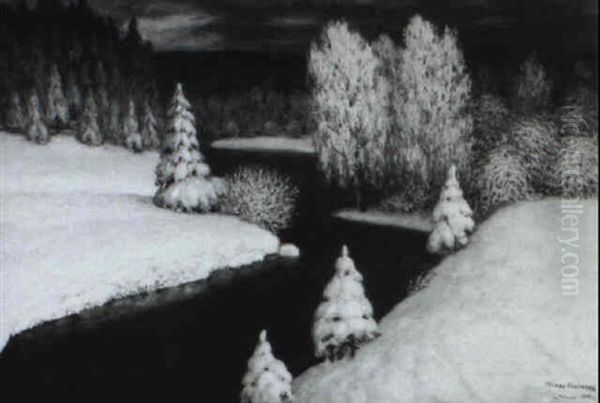 Winterlandschaft Mit Bach - view 1