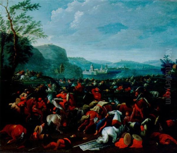 A Cavalry Battle Between Christians And Turks - view 1