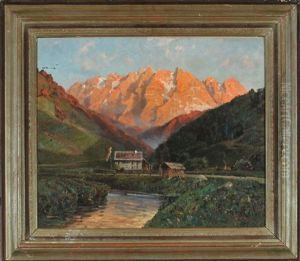 Alpengluhen Im Wettersteingebirge Von Ehrwald Aus Alpengluhen Im Wettersteingebirge Von Ehrwald Aus