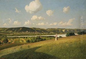 Landschaft An Der Isar Im Sommer by Karl Kaltenmoser