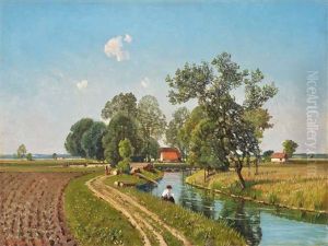 Sommerlandschaft Mit Bachlauf Bei Freising Sommerlandschaft Mit Bachlauf Bei Freising