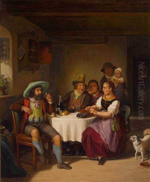 Wirtsstube Mit Musizierenden Bauern - view 1