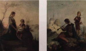 Mutter Und Kind Im Gebet by Max Kaltenmoser