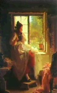 Madchen Am Fenster by Max Kaltenmoser