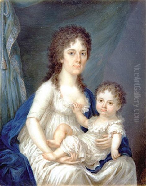 Comtesse Viktoria Colloredo, Am Schos Sohn Franz - view 1