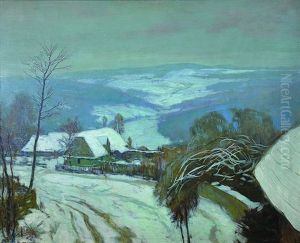 Cottages In Winter by Alois Kalvoda