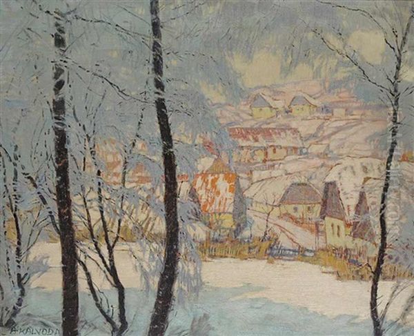 A Village In Winter - view 1