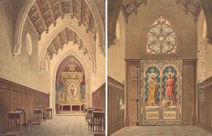 Dos Interiores De Iglesia by Aquiles Battistruzzi
