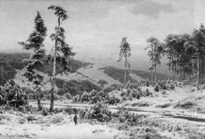 Winterliches Flustal Mit Jager Im Abendlicht by Otto Werner-Henning von Kamecke