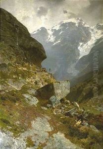 Hochgebirgsstrase Vor Gewaltigem Bergmassiv