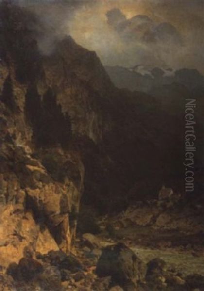 Hochalpental Mit Wasserfall Und Kapelle - view 1