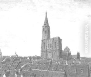 Blick Uber Die Dacher Von Strasburg Auf Das Munster by Robert Kaemmerer
