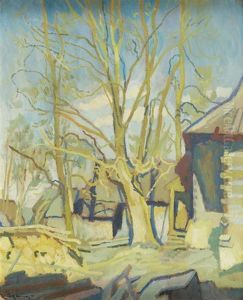 Early Spring In Podhale by Stanislaw Kamocki