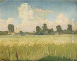 Landscape With Standing Corn by Stanislaw Kamocki